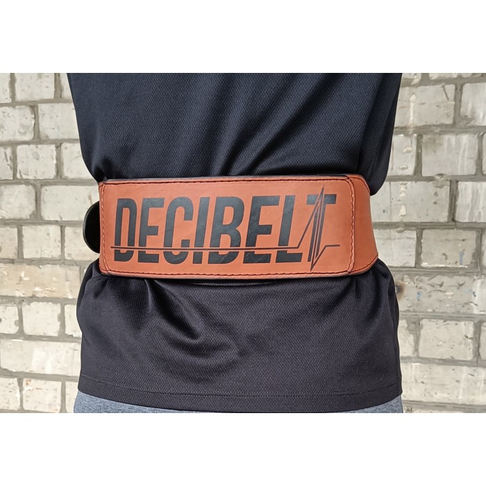 Пояс атлетический EasyFit DeciBelt (кожа) коричневый L