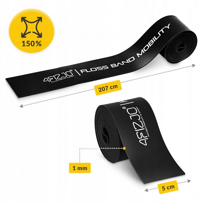 Стрічка компресійна для флоссингу 4FIZJO Floss Band 207 x 5 x 0.1 см Black (P-5905973405256)