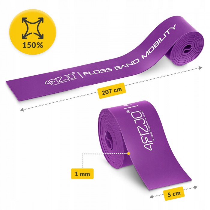 Стрічка компресійна для флоссингу 4FIZJO Floss Band 207 x 5 x 0.1 см Violet (P-5905973405201)