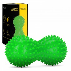 Масажний м'яч подвійний з шипами 4FIZJO Spike+ 7 x 16 см Green (P-5905973403351)