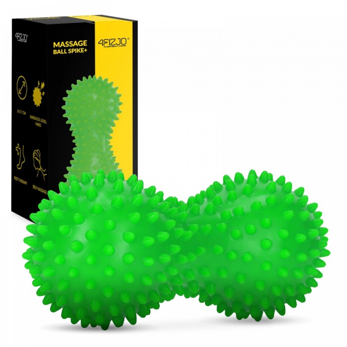 Масажний м'яч подвійний з шипами 4FIZJO Spike+ 7 x 16 см Green (P-5905973403351) Масажний м'яч подвійний з шипами 4FIZJO Spike+ 7 x 16 см Green (P-5905973403351)