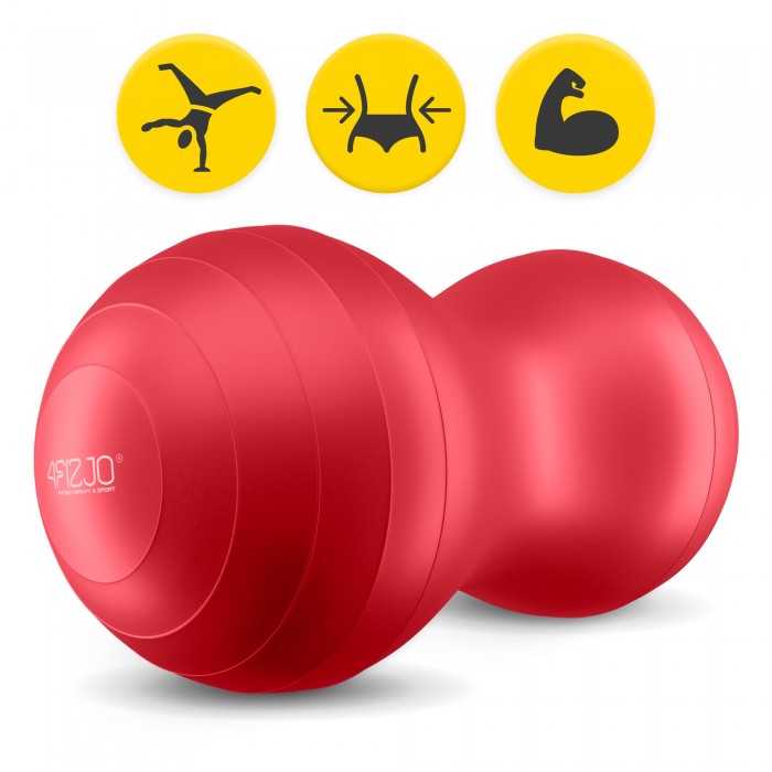 М'яч для фітнесу (арахіс) 4FIZJO Air Ball Peanut 45 x 90 см Anti-Burst Red (P-5907739318558)
