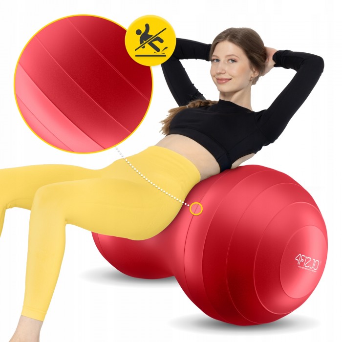 М'яч для фітнесу (арахіс) 4FIZJO Air Ball Peanut 45 x 90 см Anti-Burst Red (P-5907739318558)