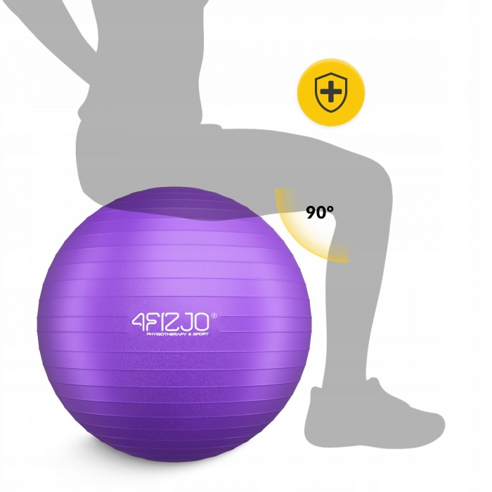 М'яч для фітнесу (фітбол) 4FIZJO 75 см Anti-Burst Violet (P-5905973404815)