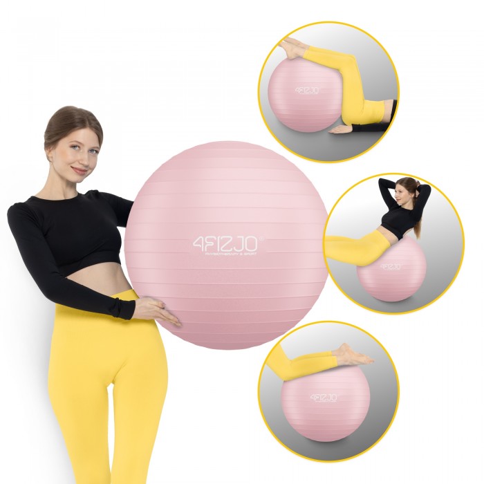 М'яч для фітнесу (фітбол) 4FIZJO 85 см Anti-Burst Pink (P-5907739317421)