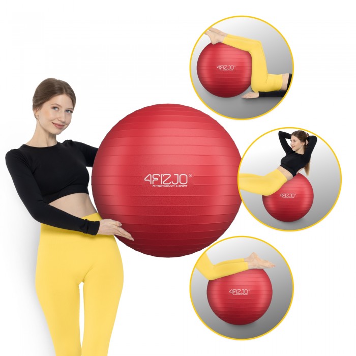 М'яч для фітнесу (фітбол) 4FIZJO 85 см Anti-Burst Red (P-5907739316387)