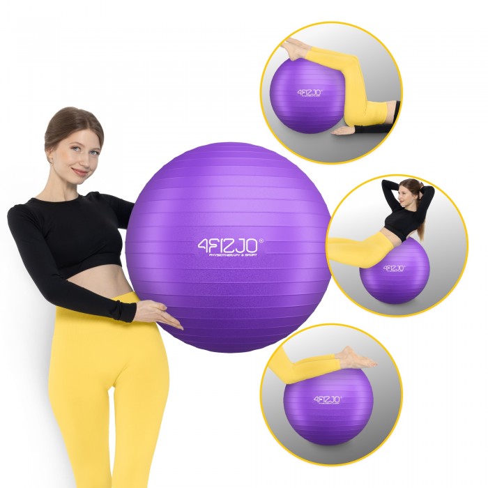 М'яч для фітнесу (фітбол) 4FIZJO 85 см Anti-Burst Violet (P-5905973404846)