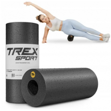Ролер масажер гладкий Trex Sport TX-033EPR EPP 33см чорний