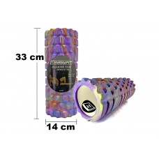 Масажний ролик EasyFit Grid Roller 33 см v.1.1 Multi Фіолетовий