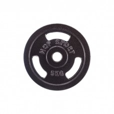 Диск металевий 5 кг для штанги та гантелей Hop-Sport d - 30 мм