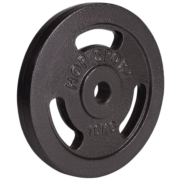 Диск 10 кг металевий для штанги та гантелей Hop-Sport d - 30 мм