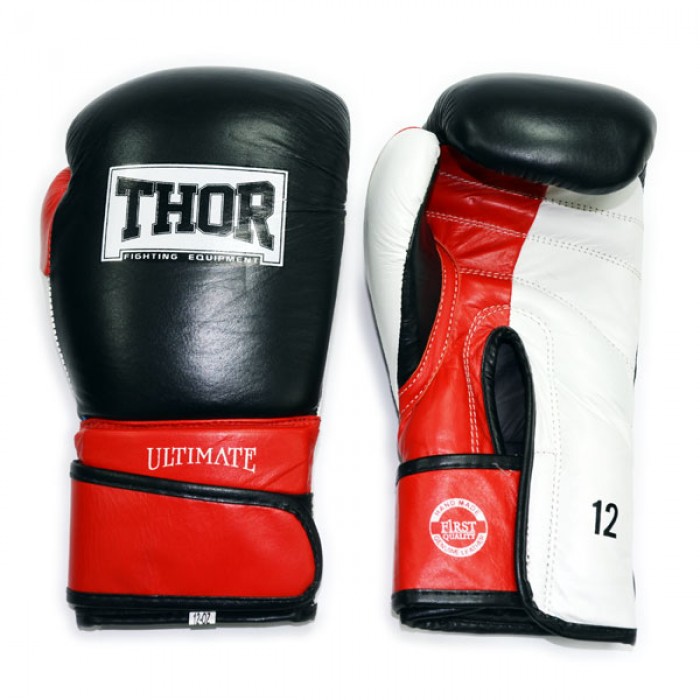 Боксерські рукавички THOR ULTIMATE (Leather) W / B / R 12 oz.