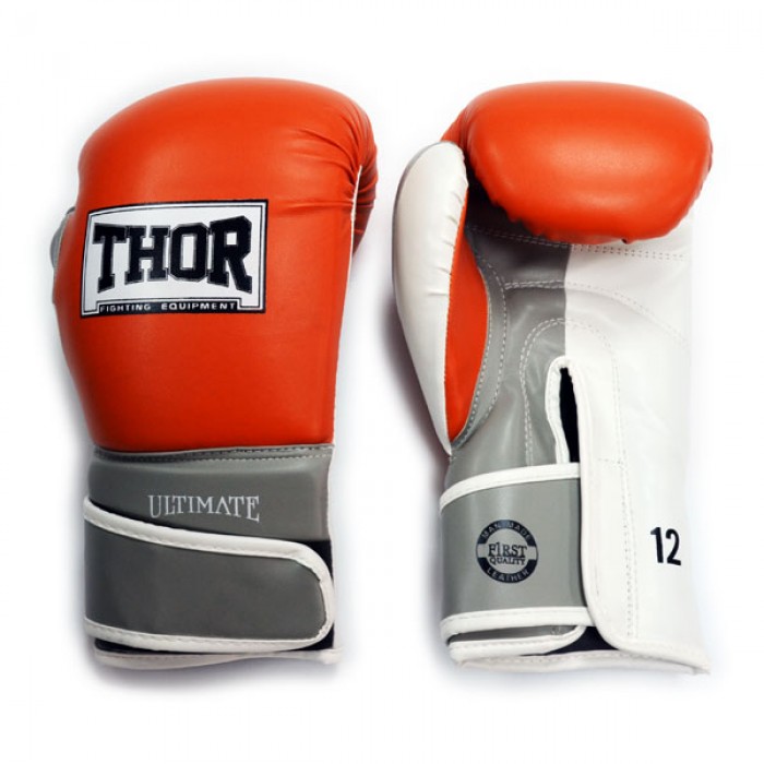 Боксерські рукавички THOR ULTIMATE (PU) OR / GR / WH 16 oz.