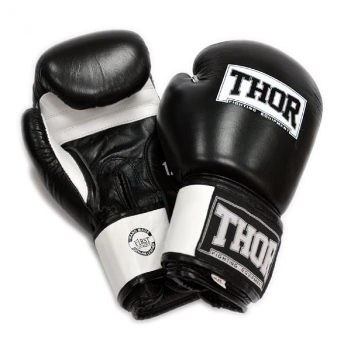 Боксерські рукавички THOR SPARRING (PU) BLK / WH 10 oz.