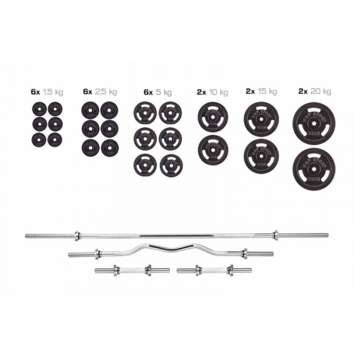 Набор Hop-Sport Strong штанга и гантели 166 кг