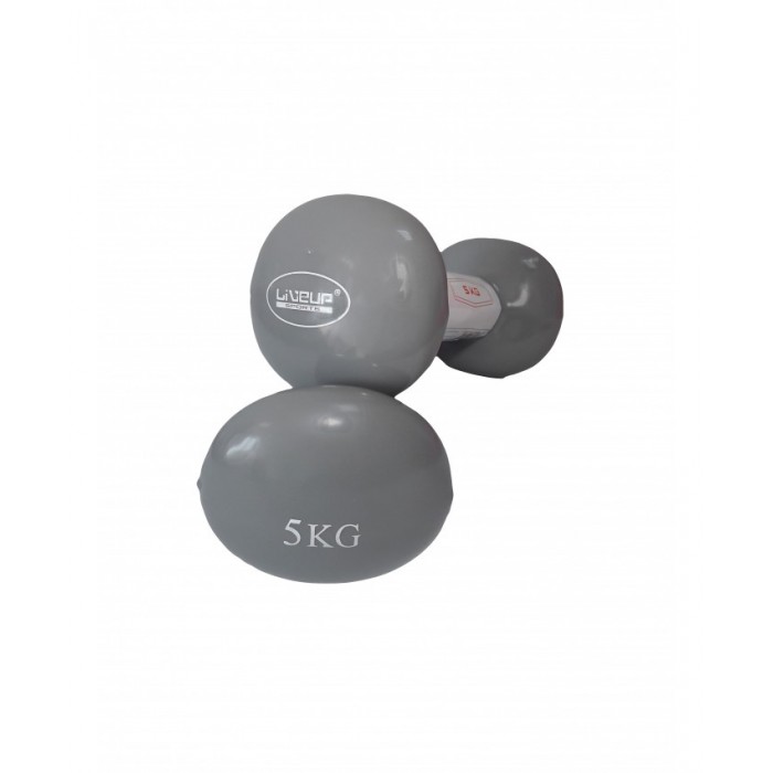 Гантелі для фітнесу пара LiveUp VINYL DUMBBELL EGG HEAD-2 * 5KG LS2001-5
