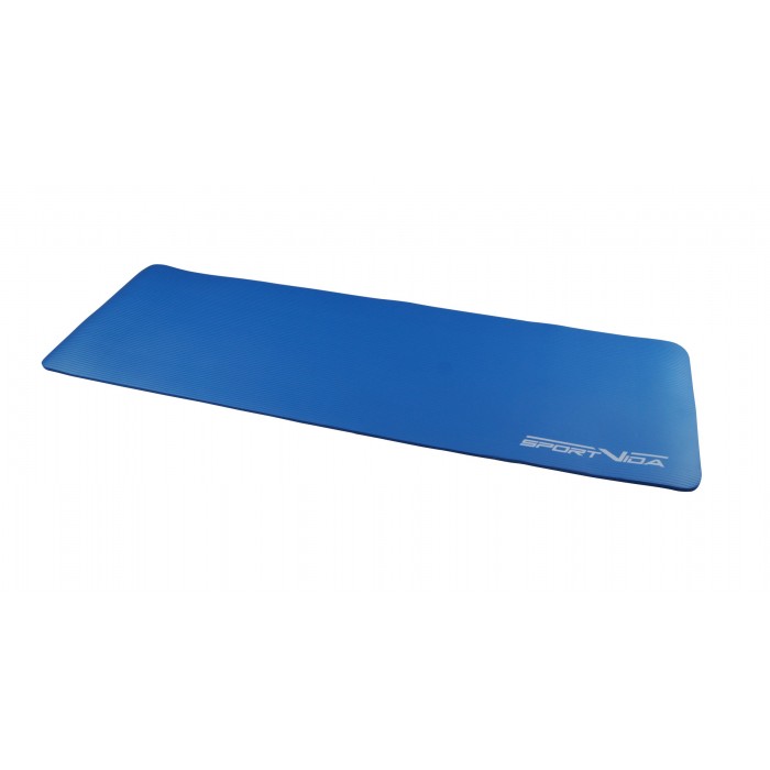 Коврик (мат) спортивный SportVida NBR 180 x 60 x 1 см для йоги и фитнеса SV-HK0069 Blue
