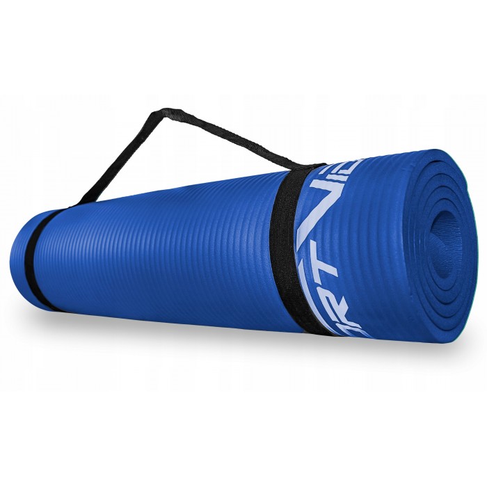 Коврик (мат) спортивный SportVida NBR 180 x 60 x 1 см для йоги и фитнеса SV-HK0069 Blue