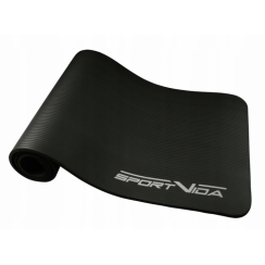Коврик для фитнеса и йоги SportVida NBR 1 см SV-HK0166 Black
