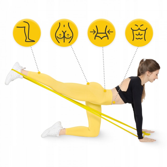 Стрічка-еспандер для спорту та реабілітації 4FIZJO Flat Band 200 х 15 cм 1-2 кг Yellow (P-5907222931639)