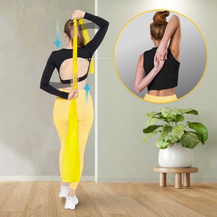 Стрічка-еспандер для спорту та реабілітації 4FIZJO Flat Band 200 х 15 cм 1-2 кг Yellow (P-5907222931639)