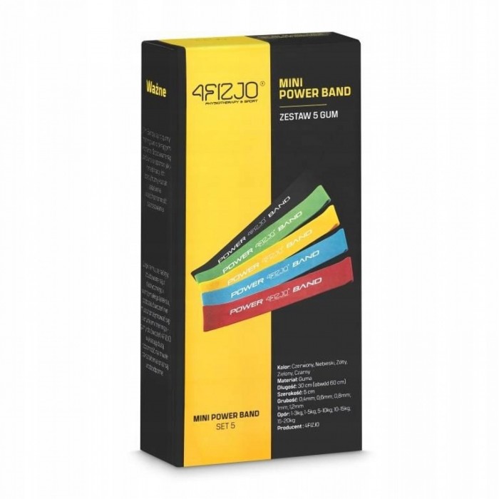 Резинки для фітнесу 4FIZJO Mini Power Band набір 5 шт 1-20 кг Mix (P-5907222931110)