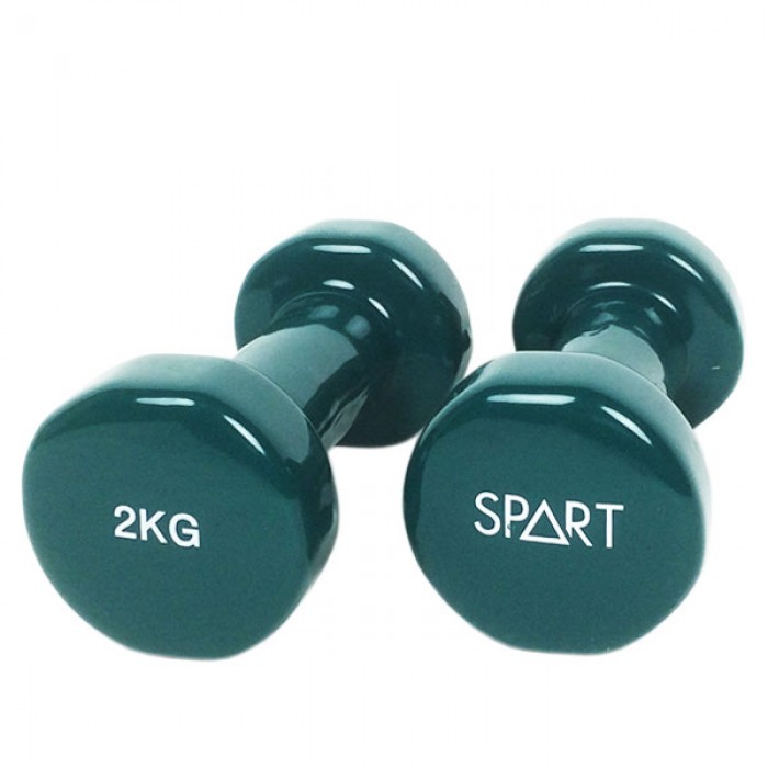 Гантели для фитнеса виниловые 2 х 2 кг SPART DB2113-2 Green