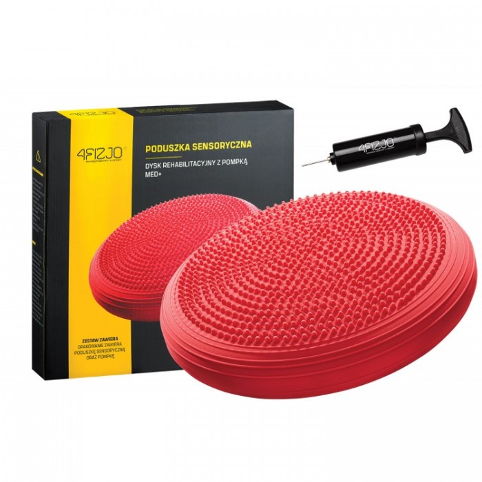 Балансувальна подушка-диск 4FIZJO MED+ 33 см сенсомоторна, масажна Red (P-5907739310156)
