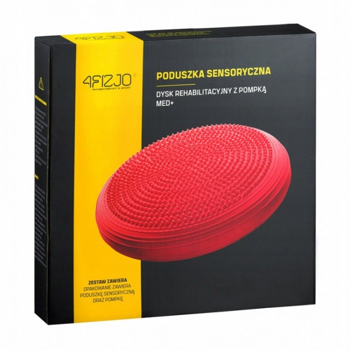 Балансувальна подушка-диск 4FIZJO MED+ 33 см сенсомоторна, масажна Red (P-5907739310156)
