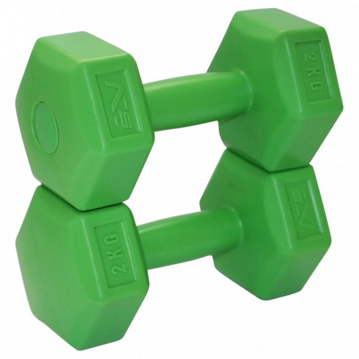 Гантели для фитнеса 2 кг 2шт для женщин и детей пластиковые SportVida SV-HK0218