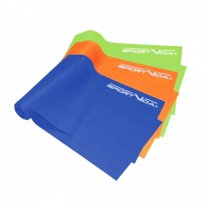 Эспандер лента для фитнеса и реабилитации SportVida Flat Stretch Band 3 шт 120 х 15 см 0-15 кг SV-HK0183