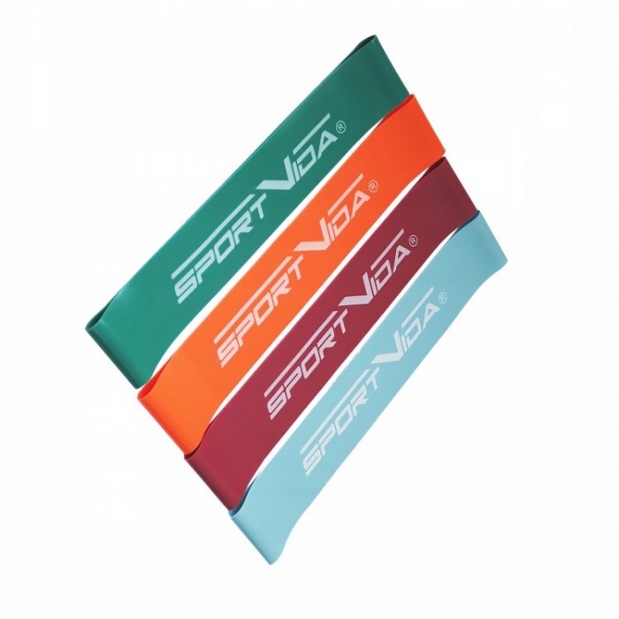 Фітнес резинки для ніг та сідниць набір SportVida Mini Power Band 4 шт 0-20 кг SV-HK0205