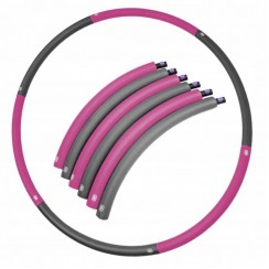 Хулахуп обруч для похудения Hula Hoop SportVida 90 см SV-HK0215 Grey/Pink
