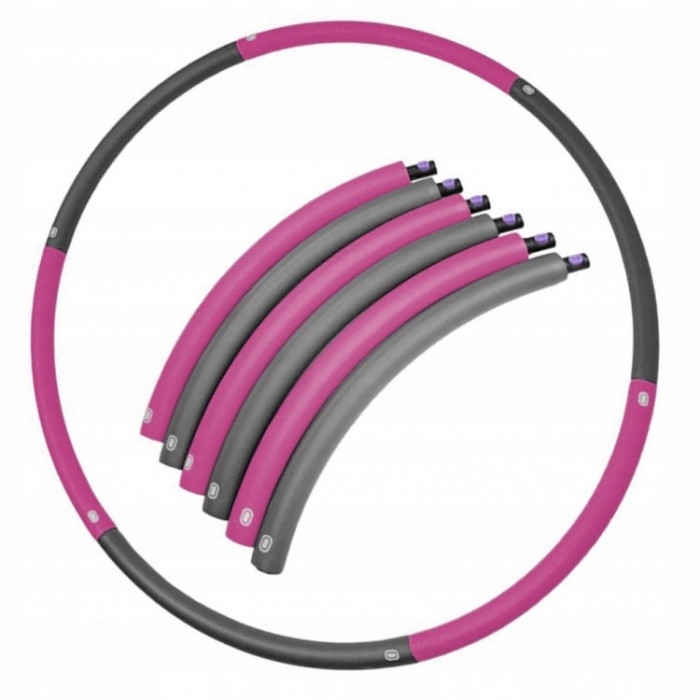 Хулахуп обруч для похудения Hula Hoop SportVida 90 см SV-HK0215 Grey/Pink