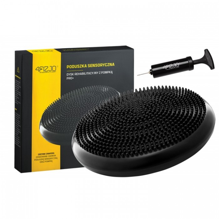 Балансувальна подушка-диск 4FIZJO PRO+ 33 см сенсомоторна, масажна Black (P-5907222931936)