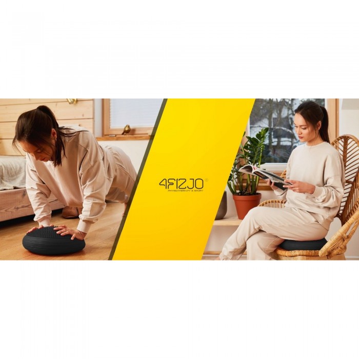 Балансировочная подушка-диск 4FIZJO MED+ 33 см сенсомоторная, массажная Black (P-5907739310149)