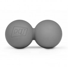 Силіконовий масажний м'ячик подвійний 63 мм HS-S063DMB сірий