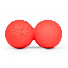 Силіконовий масажний м'ячик подвійний 63 мм HS-S063DMB червоний