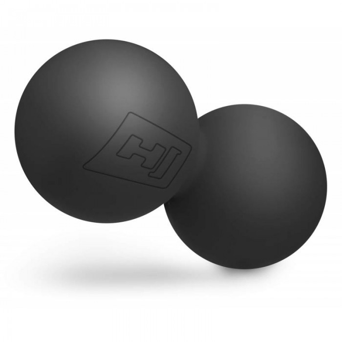 Силіконовий масажний м'ячик подвійний 63 мм HS-S063DMB чорний
