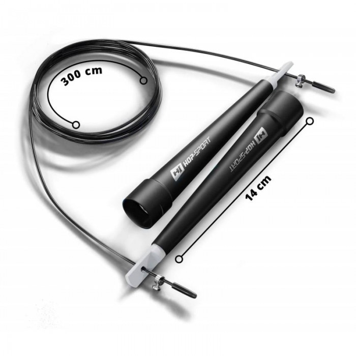 Скакалка Crossfit з пластиковими ручками Hop-Sport HS-P010JR чорна