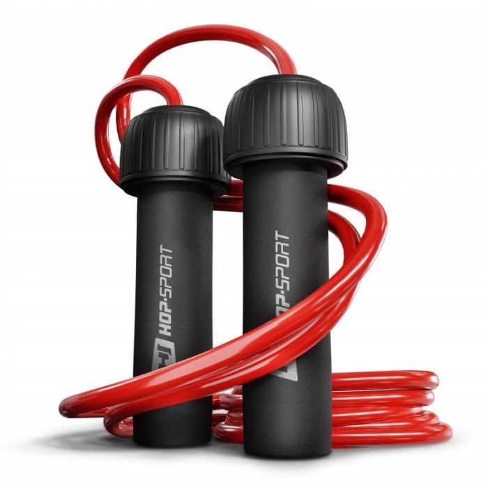 Скакалка с утяжелителем Hop-Sport HS-F050JR красная