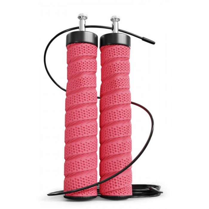 Швидкісна скакалка з підшипниками і м'якою рукояткою Hop-Sport HS-P030JR червона