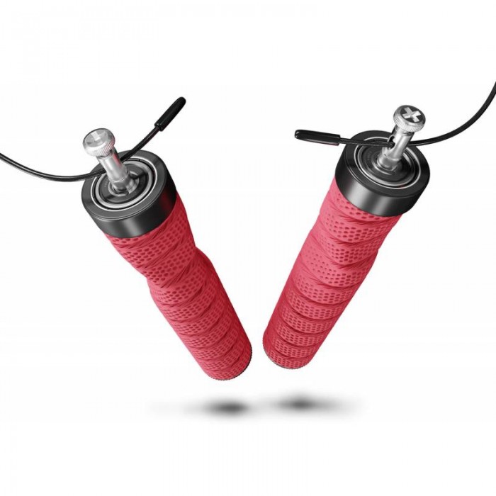 Швидкісна скакалка з підшипниками і м'якою рукояткою Hop-Sport HS-P030JR червона