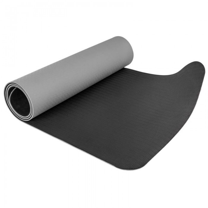 Килимок для фітнесу з отворами TPE 0,8 см Hop-Sport HS-T008GM сірий