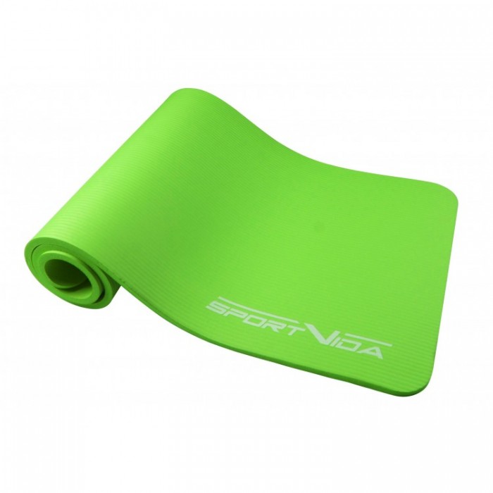 Коврик (мат) спортивный SportVida NBR 180 x 60 x 1.5 см для йоги и фитнеса SV-HK0250 Green