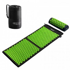 Масажний килимок з валиком 4FIZJO Classic Mat XL Аплікатор Кузнєцова Black/Green (P-5907222931769)