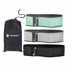 Резинки для фітнесу тканинні набір Springos Hip Band 3 шт FA0112