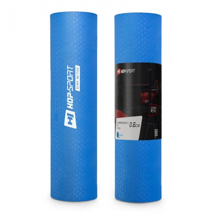 Коврик для йоги и фитнеса TPE 0,6 см HS-T006GM синий