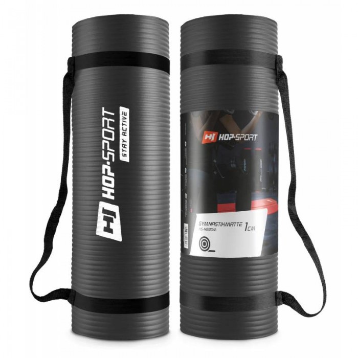 Коврик для фитнеса и йоги HS-N010GM 1 см черный