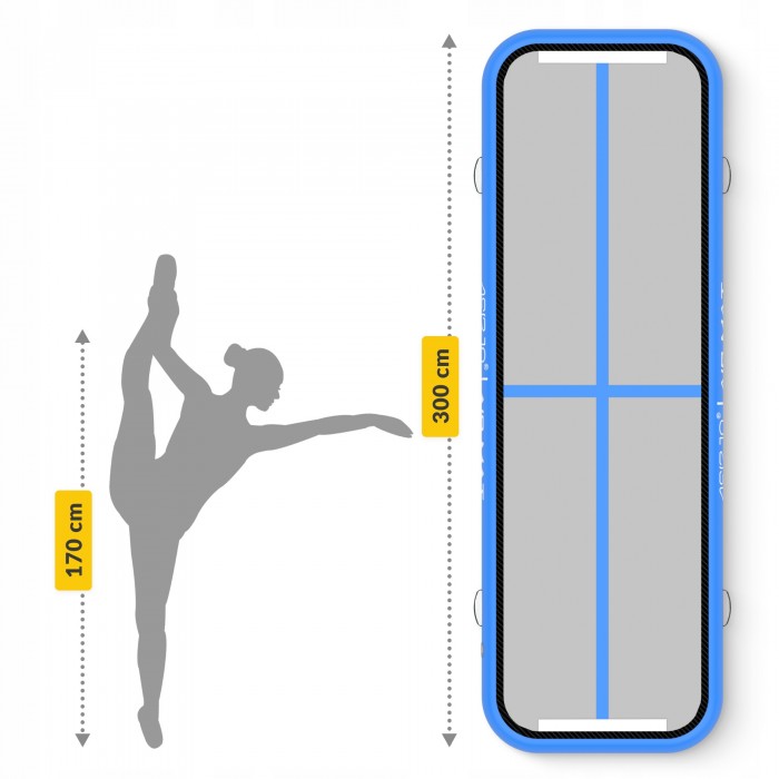 Мат гімнастичний надувний 4FIZJO Air Track Mat 300 x 100 x 15 cм White/Blue (P-5907739311771)